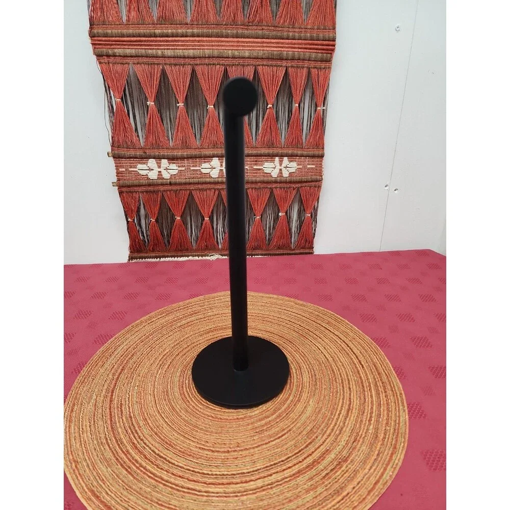 T-Shaped Hand Towel Holder Black Metal Freestanding Non-Slip Base Minimalist EUC